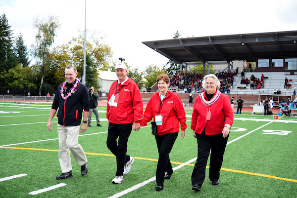 Kim and Barb honored at Ledbetter Field